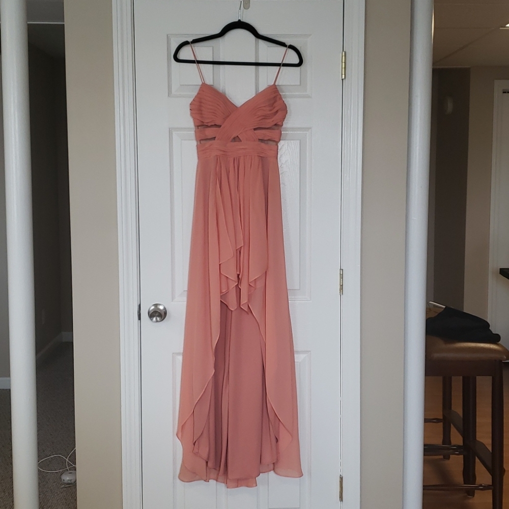 Arden B Peach High Low Dress